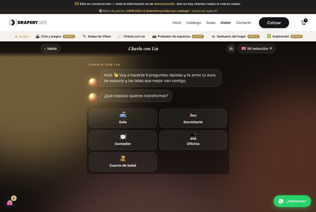 Lía, la guía de diseño, abre la conversación con la primera de sus cuatro preguntas.